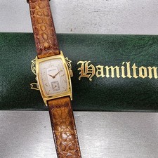 Hamilton Masonic Tank Watch Men 23mm Silver Dial Gold Tone Rectangle New battery