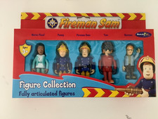 New Fireman Sam 5 Articulated Figures Sam Tom Nurse Flood Norman Penny Set