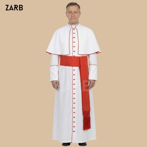 White roman cassock - cassock, red