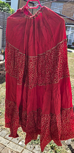 Women red cotton lehenga - cotton, choli