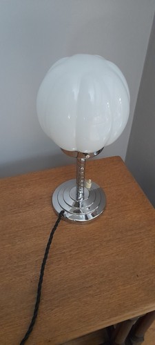 Vintage art deco chrome table - art,