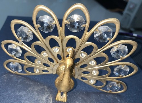 Golden peacock ornament with - peacock,