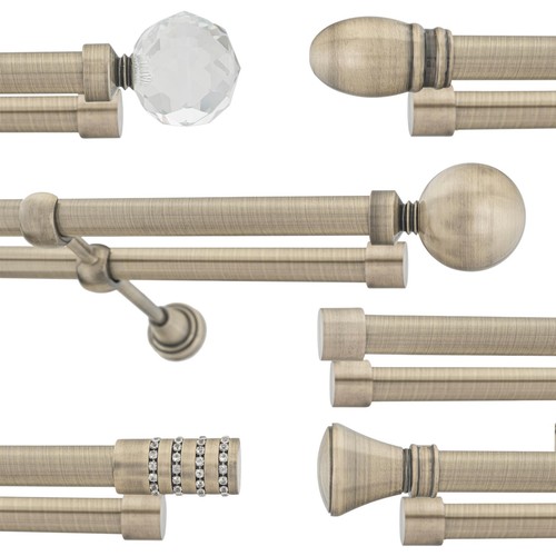 Metal double curtain pole - curtain, net