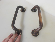 Antique Brass Door Handles Pulls Shop Cinema Old Art Deco Vintage Industrial 9"