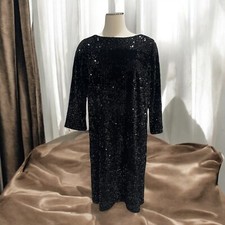 Peruzzi Blk Sequin Cocktail Dress 8/10 (US) Elegant Party Evening Holiday Glam