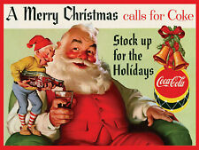 Coke Santa, Retro replica vintage style metal tin sign gift pub bar