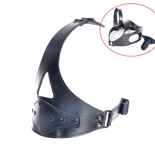 Pvc leather hood head harness - head,
