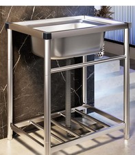 Kitchen Sinks Commercial Catering Stainless Steel Sink Single Bowl Drainer Unit