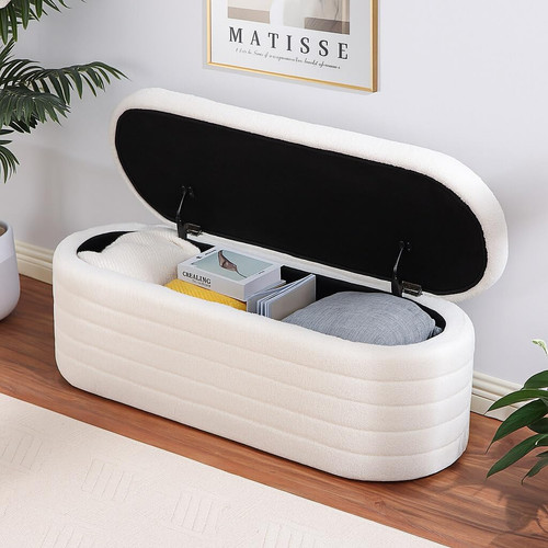 Teddy sherpa storage ottoman - teddy,