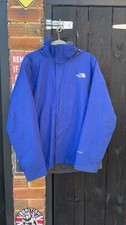 Mens The North Face Hyvent Waterproof Blue Rain Jacket Coat Size Large