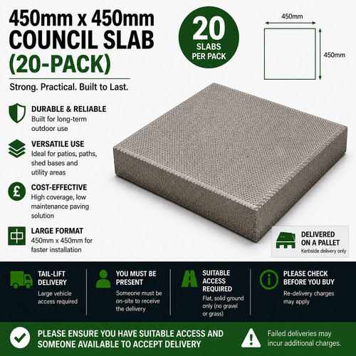 450mm council slab - 450mm,