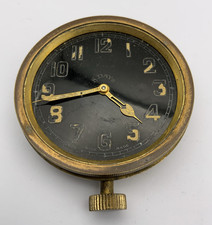 Vintage Harrods? 8 Days Black Dial Travel Car Dashboard Clock Swiss Brevet 33236