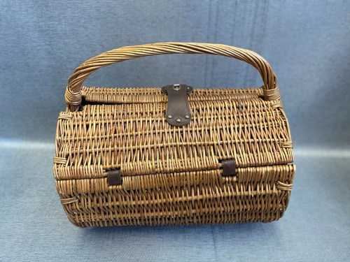 Vintage wicker picnic hamper - vintage,