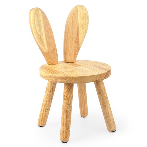 Solid wood rabbit ear stool - rabbit,
