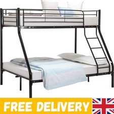 Panana Triple Metal Bunk Bed for 3 Persons - Stylish Black Alloy Steel Frame