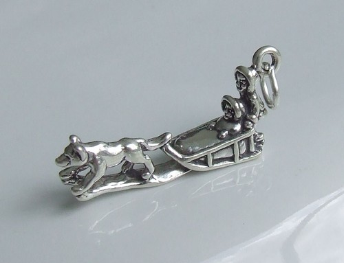 Husky dog sled one - one, 3d
