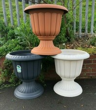Plastic Round Garden Urn Plant Pot Planter Outdoor Garden Stand Round -3 colours