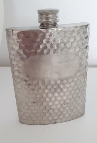 Hip flask pewter hammered - hammered, 3oz