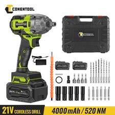 CONENTOOL 21V Cordless Impact Wrench Driver Ratchet Rattle Nut Gun Set + Battery