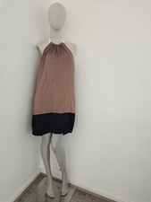 RRP £178 Reiss Pascal drape open back halter neck caramel mini dress with Pocket