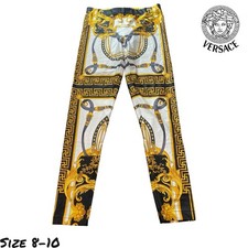Versace Multicolor Baroque Coin Print Leggings Pants Womens Size 8-10 MEDIUM