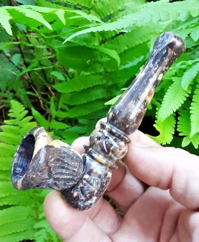 Carved stone smoking pipe - carved,
