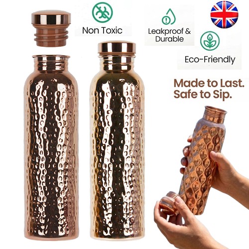 Pure copper water bottle 800ml - copper,