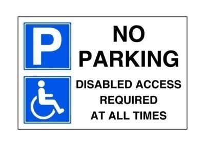 Parking disabled access - no,