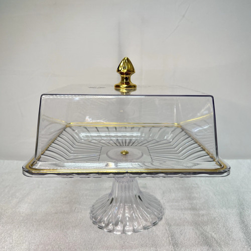 28cm clear plastic cake stand - 28cm,