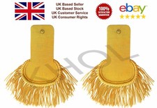 Gold Bullion Shoulder Epaulettes with Fringe Marching Band Epaullette