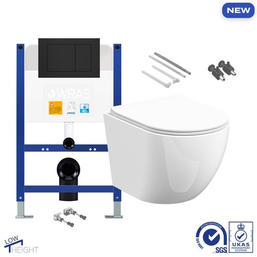 Rimless wall hung toilet pan - hung,