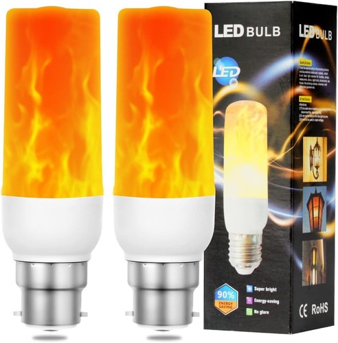 Led flame light bulb - flame, bulb,