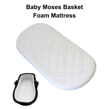 Extra Thick Baby Moses Basket Pram Mattress – Oval Foam, Super Comfy & Cushioned