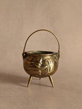 Vintage Solid Brass Miniature Witch's Cauldron Pagan