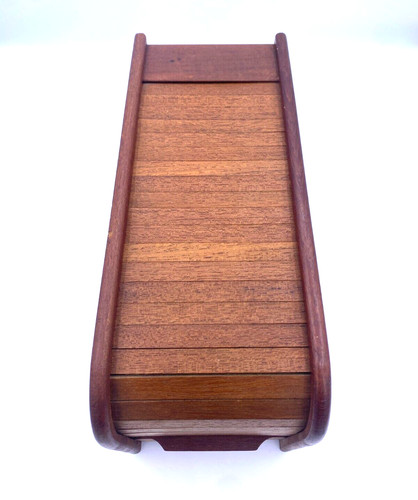 Vintage mcm teak tech tambour - teak,