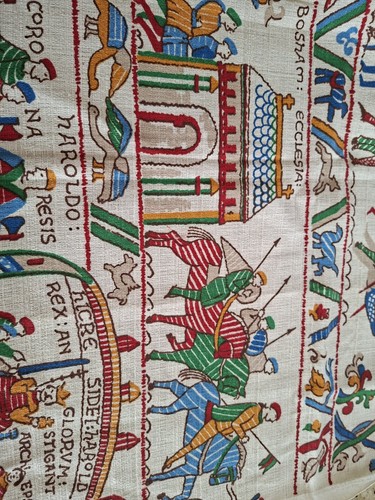 Bayeaux tapistry print fabric - bayeaux,