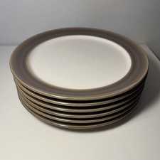 6 X Denby Truffle Dinner Plates 24.5cm Side Plates
