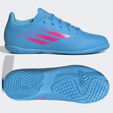 adidas X Speedflow.4 IN Boys Girls Indoor Football Trainers Kids Boots Blue