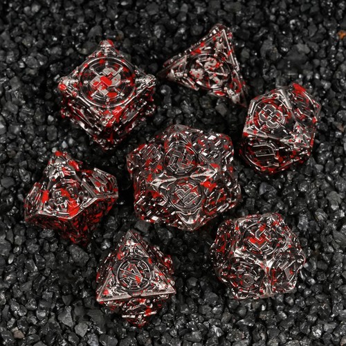 Metal polyhedral dice set 7pc - metal,