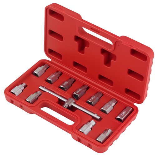 12pc drain plug socket set - set, oil
