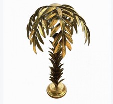 20th Century Style Regency Gilt Metal Palm Tree Table Bedside Lamps Lights
