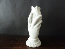 Antique Victorian Figural Hand Holding Vase Parian Ware Bisque h21cm DAMAGE