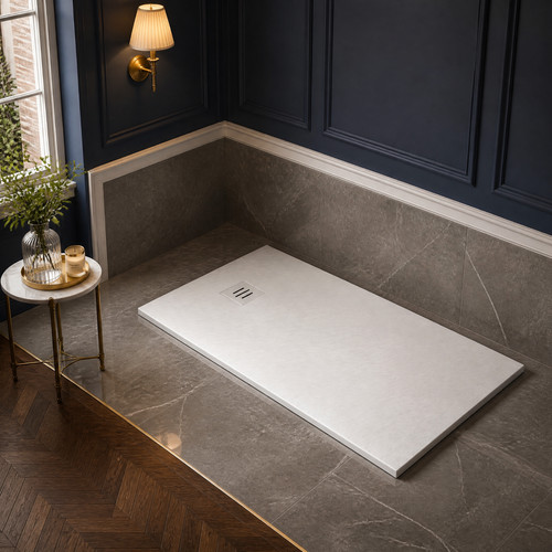 White shower tray - white,