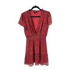 Paige Dress Giannina floral silk minidress dark pink size Small S