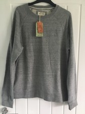 Fat Face UK Mens Grey Marl Textured Crew Sweatshirt Size Small NWT