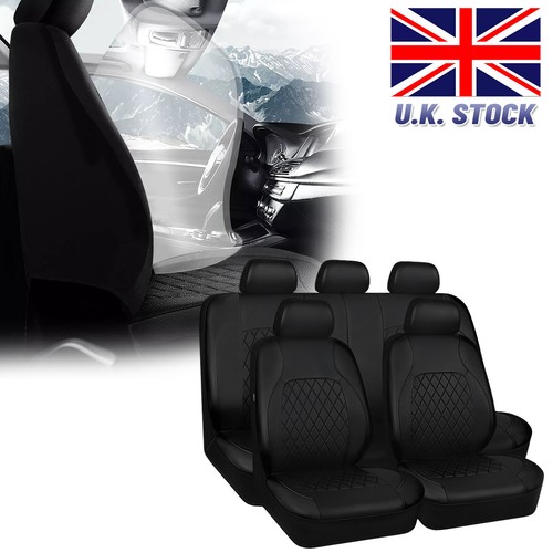 Black leather car - leather, seat