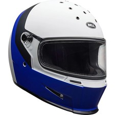 Bell Eliminator Motorcycle Motorbike Helmet - Menace Matt Blue / White