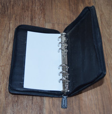 Filofax Personal Lyndhurst Black Deluxe Leather Organiser Diary Zip-up 20x13x3cm