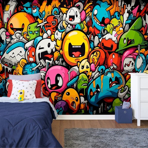 Colorful funny graffiti - colorful,