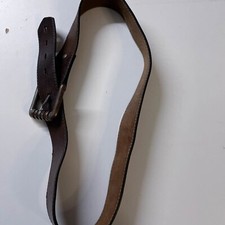 Vintage Brown made in Spain genuine leather buckle belt | L 38